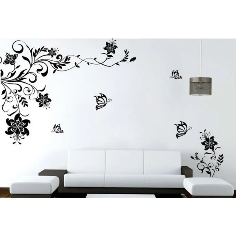 Buy European style black Flower Wall stickers Wall