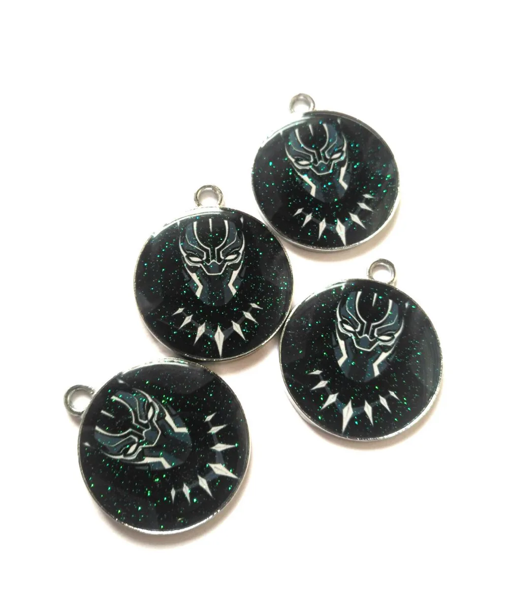 

10 Pcs Cartoon Black Panther Charm Necklace/Bracelet/Earrings Pendants DIY Jewelry Making Accessories T-1
