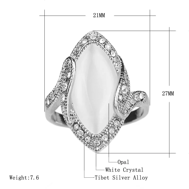Hot-Sale-2015-Luxury-Fashion-Big-Oval-Opal-Ring-Vintage-Look-Silver-Plated-White-Crystal-Rings