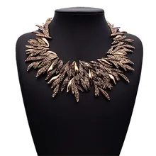 Miwens модное богемное винтажное ожерелье, стразы, этническое массивное ожерелье, металлический чокер с листьями, Макси женское ювелирное изделие, подарок 5435