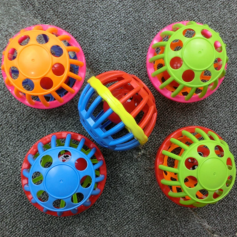 1pc Soft Plastic Baby Grasping Bell Ball Toys Rattles Sound Educational Rolling Balls Infant