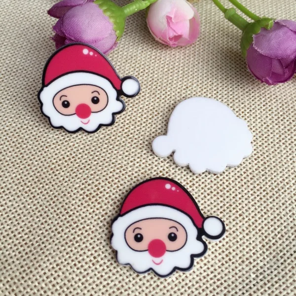 

10pcs Cute Santa Claus Resin Planar back Art Decoration Charm Craft DIY Hair Ornament Accessories,30mm