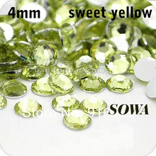 O envio gratuito de 1440 pçs/saco tamanho ss16 4mm amarelo doce resina natator contas, miçangas da arte do prego, diy casamento decoração