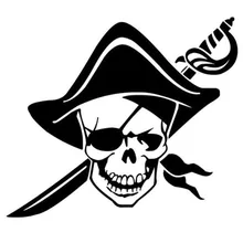 Car -covers 12*10CM PIRATE SKULL Vinyl Car Sticker Skeleton Motorcycle Decal Accessories Model e Jdm