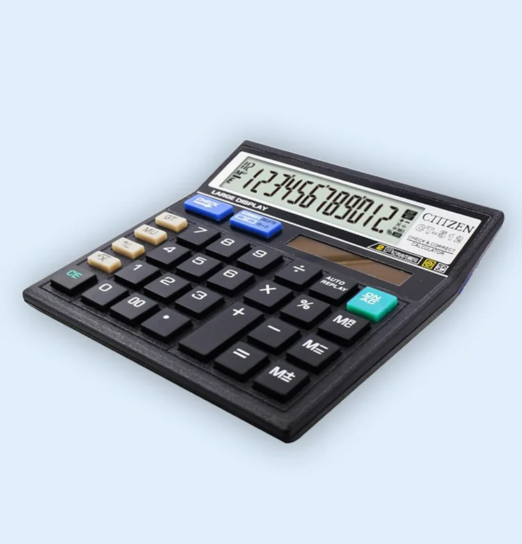 GTTTZEN CT-512 الكلاسيكية التمويل سطح المكتب السلطة المزدوجة 12 أرقام حاسبة الشمسية Calculadora