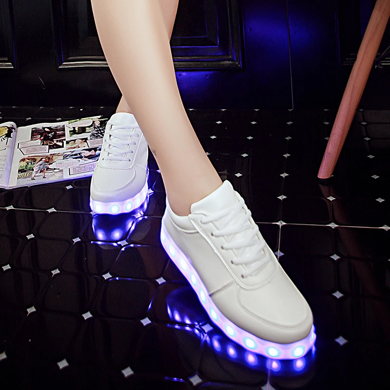 7ipupas Мальчики Девочки Дети Мода Led Светящиеся кроссовки хорошее качество туфли со светодиодной подсветкой usb Красочные влюбленные светящиеся кроссовки