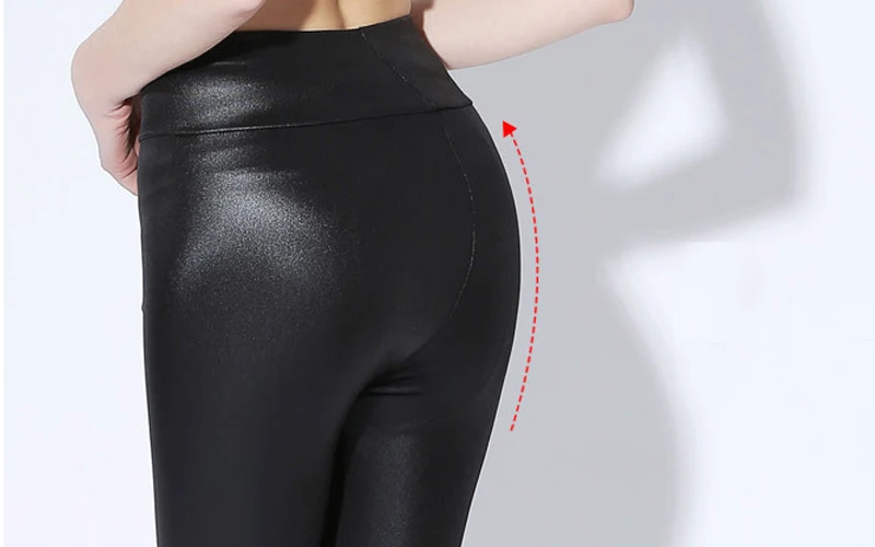 yoga leggings Plus Size 6XL 7XL Women Leggings Black High Waist Faux Leather Fitness Leggings High Elastic Stretch Skinny Pant Pencil Trousers aerie crossover leggings