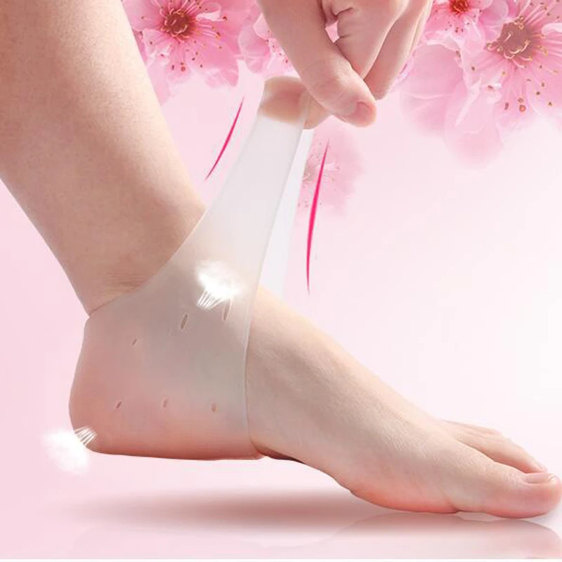 

2019 New Women Foot Ankle Protector Breathable Silicone Heel Protectors for Plantar Fasciitis Moisturizing Compression Sleeve