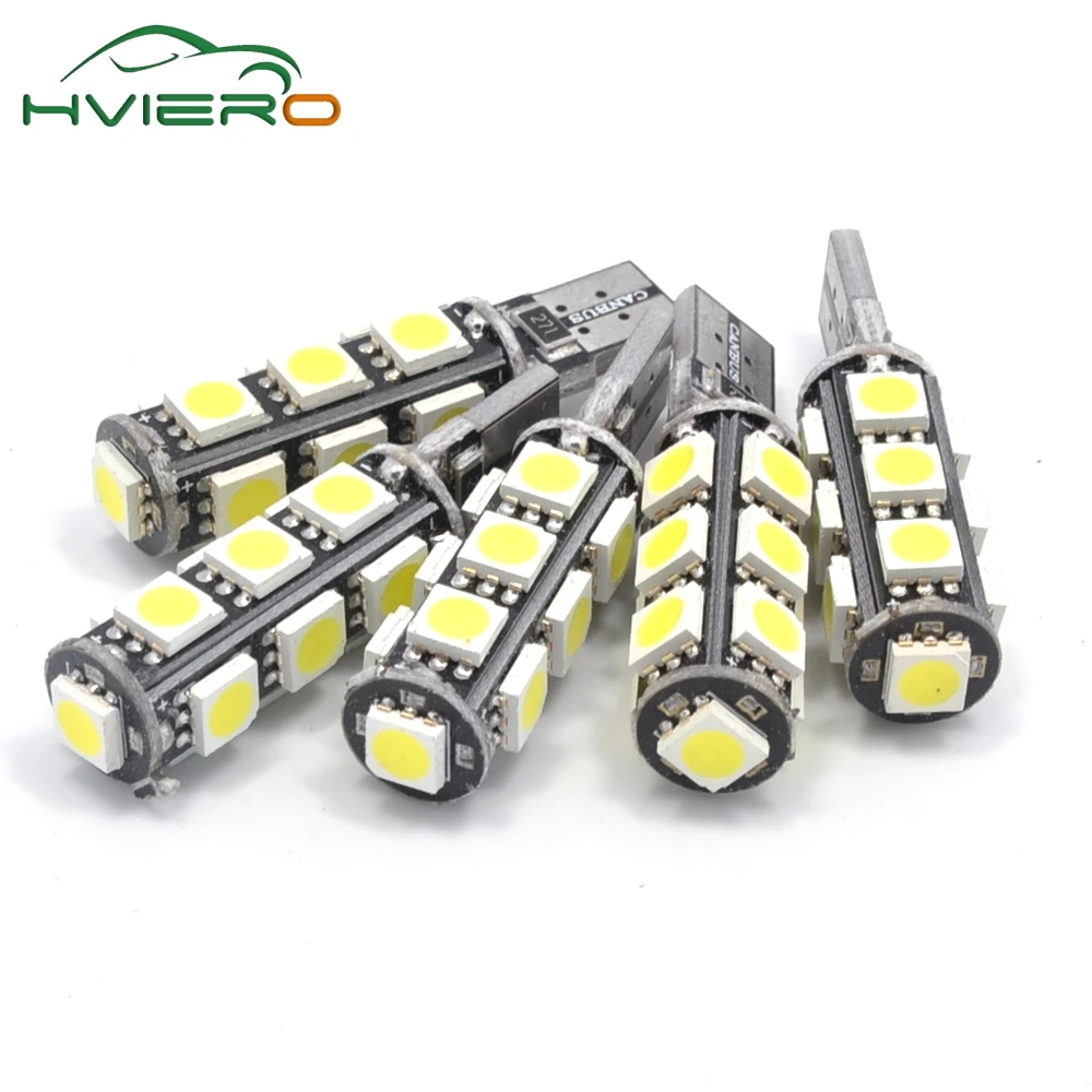 

2pcs Canbus T10 13Led 5050 SMD Car Light DC 12V Canbus W5W 194 Error White parking Bulbs rear light license trunk light