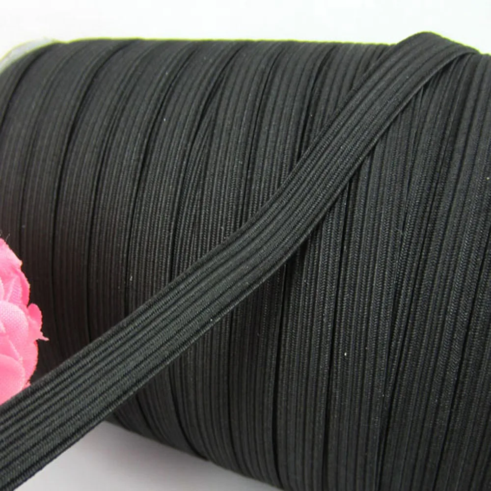 100yard Black Elastic Braided Soft Knitted Braided Elastic For Sewing