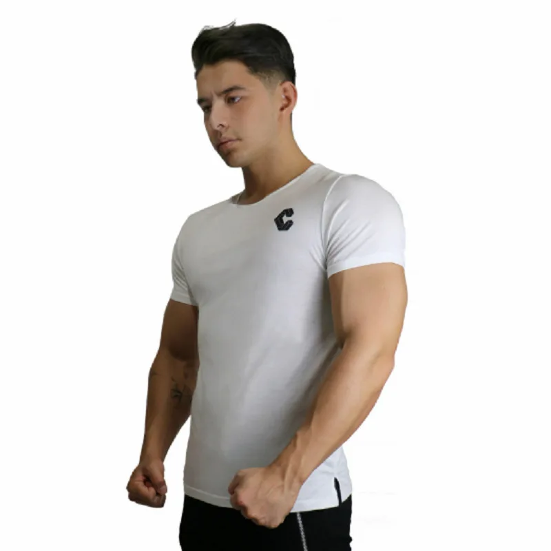 

2019 Summer Sport Men Running T Shirt Men GYM Tops Sportwear Fitness shirt Male Quick Dry Shirt Bodybuilding T-Shirt
