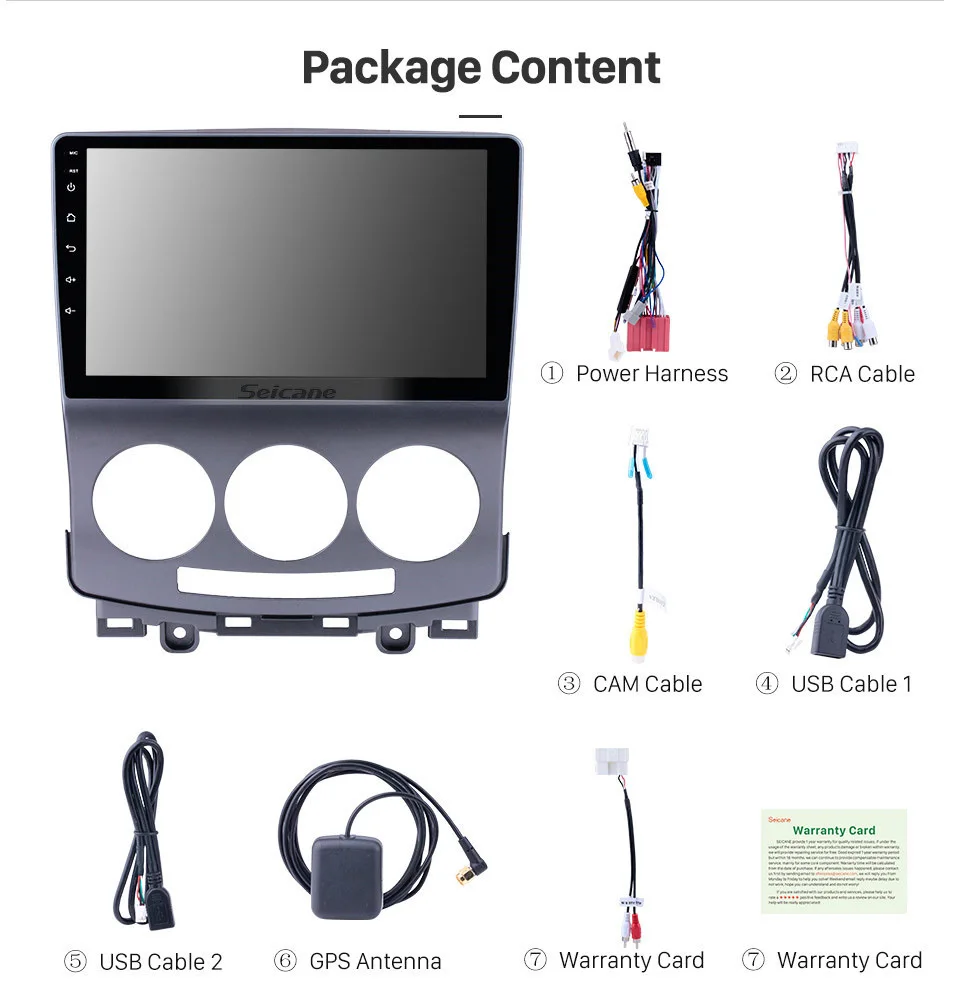 Flash Deal Seicane Android 8.1 GPS Navigation Radio for 2005-2010 Old Mazda 5 HD Touchscreen 1024*600 Multimedia Player Bluetooth Phone SWC 16