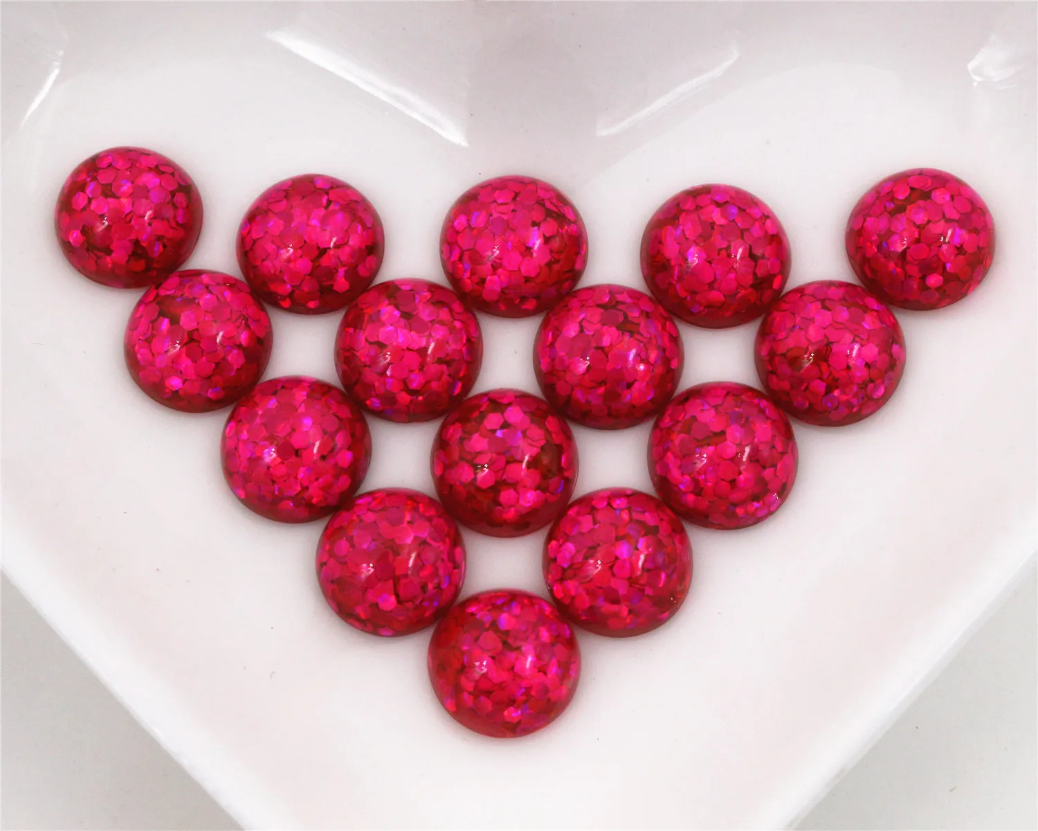 

New Fashion 40pcs 10mm Rose Red Color Flat Back Resin Cabochons Cameo O6-20