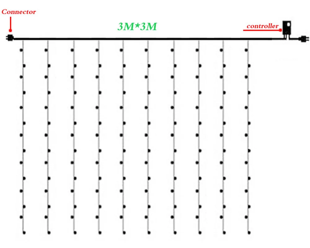3X3 м 320Led водопад метеоритный дождь струнный светильник s наружный занавес сосулька светильник для Рождества, свадьбы