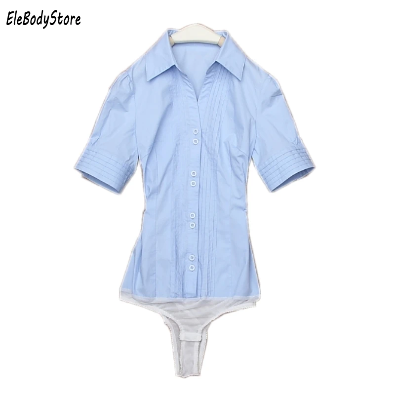 

2018 Blusas Body Shirt Blouses Shirts Summer Women Tops Casual Short Sleeve Mujer Ladies Office Work Clothing White Blue