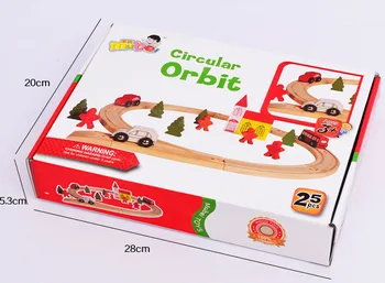 

candice guo wooden toy wood car bus tree circular orbit track hand work play house game cartoon baby birthday gift Christmas set