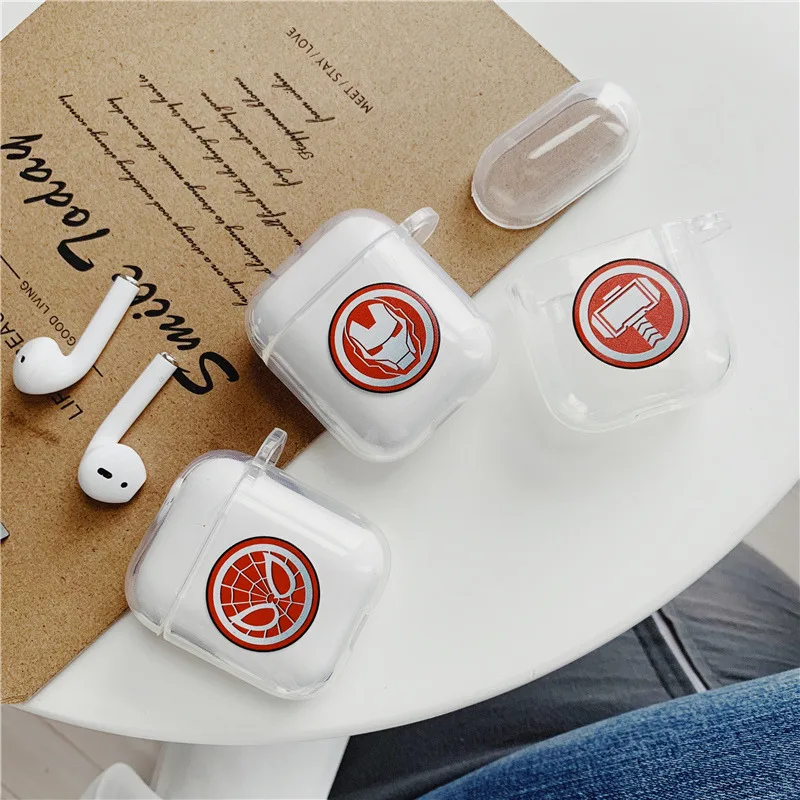 Superhero avengers for Apple AirPods protective cover bluetooth wireless earphone charging box headset cover soft airpod 1 2 bag