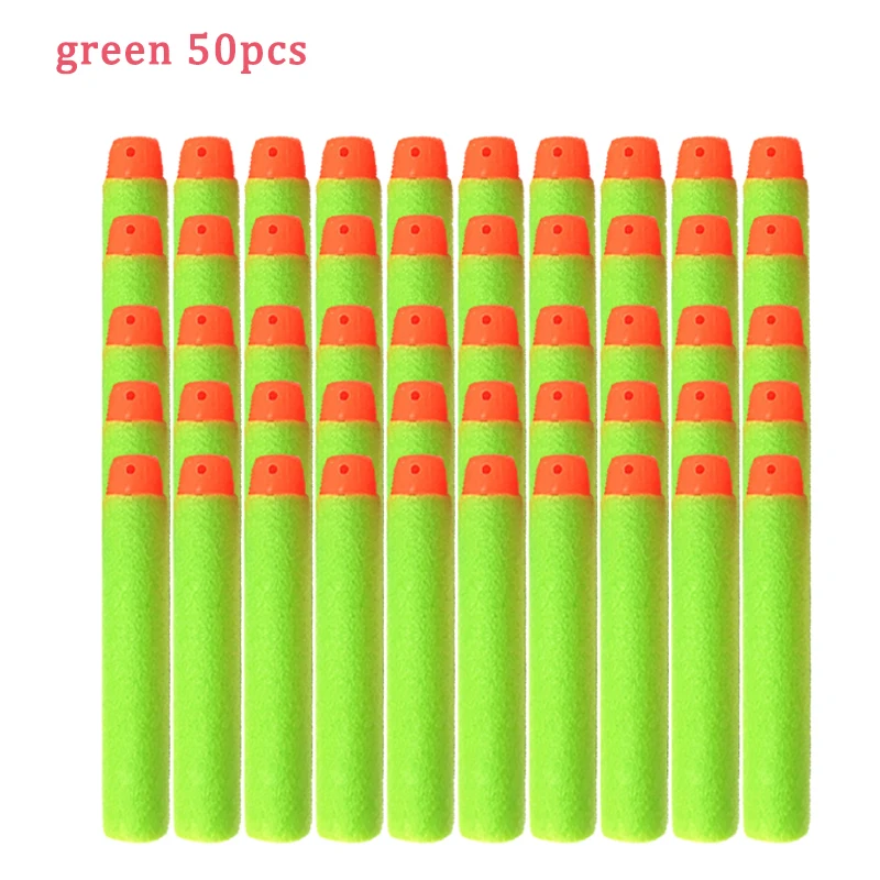 Quaslover 30/50/100pcs пули для Nerf аксессуары для игрушечного пистолета мягкий дырочку головы 7,2 см пополнения Дартс пули Nerf серии - Цвет: green50pcs