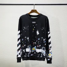 OFF-WHITE хип-хоп high street tide бренд Всплеск чернила Звездная стрела голова Толстовка для мужчин и женщин свободная пара моделей пальто