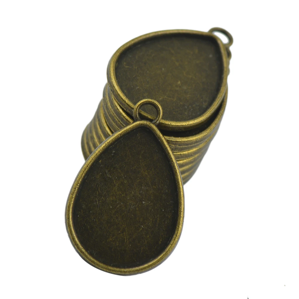 30 Pieces Blank Bezel Tray Base For Pendants Cabochon Setting Jewellery DIY Necklaces Earrings Making Supplies	