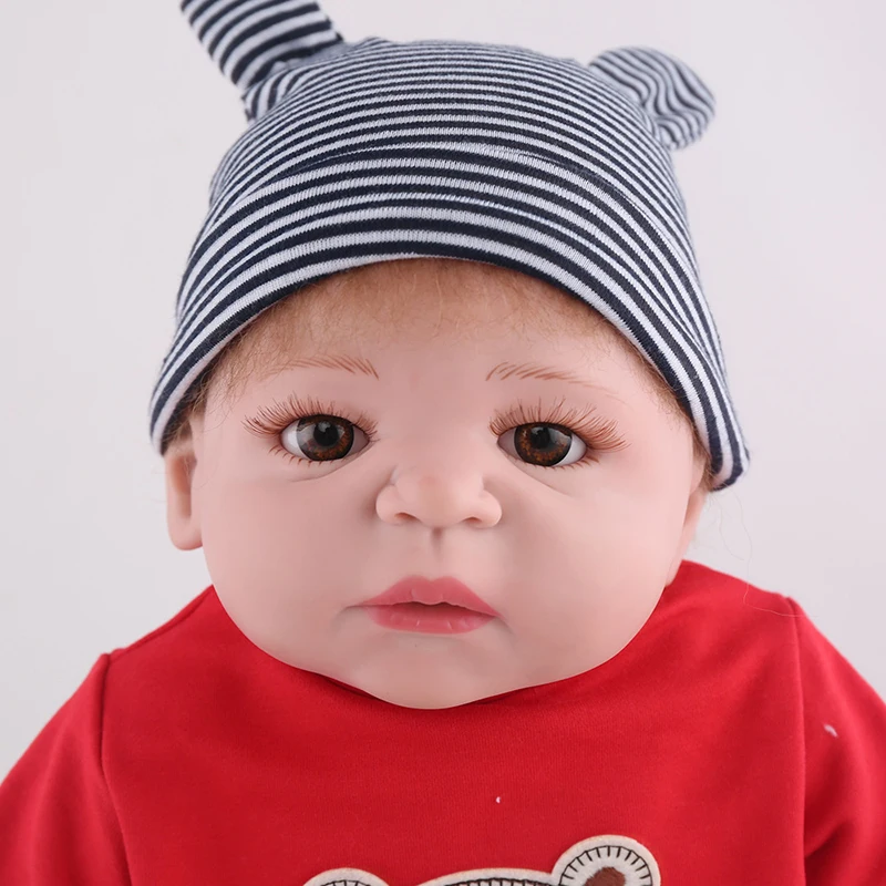 Npkdoll 55 см мягкие силиконовые выполните Reborn Куклы маленьких Реалистичная кукла реборн 22 дюймов полный винил Boneca Bebe Кукла реборн для Обувь для девочек