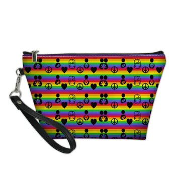 

THIKIN Women Cosmetic Bag for Make Up Hippie Print Travel Makeup Bag Girls Portable Storage Daily Cosmetic Bag Make Up Cases