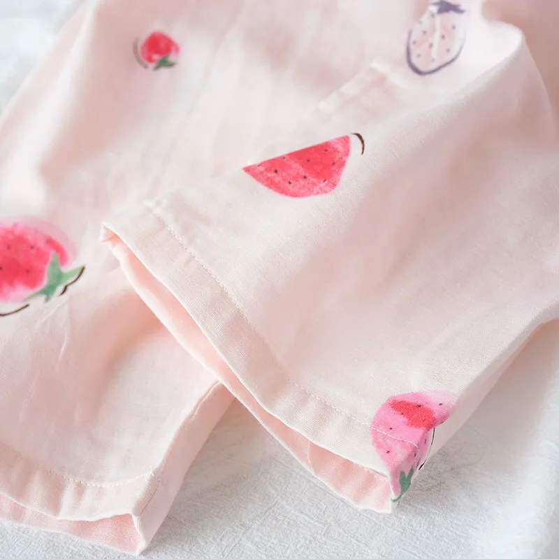 Летний новый корейский стиль женские Милая пижама набор Turn-Down воротник с коротким рукавом + брюки удобная Хлопковая пижама тонкая