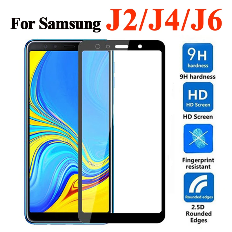 

Protective glass on for samsung galaxy j2 prime j6 2018 screen protector j4 plus tempered sheet screenprotector tremp cam glas