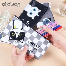 Kawaii Cat School Pencil Bags Cute Silicone Waterproof Pencil Case for Girls Kids Gift Korean Stationery Office School Supplies