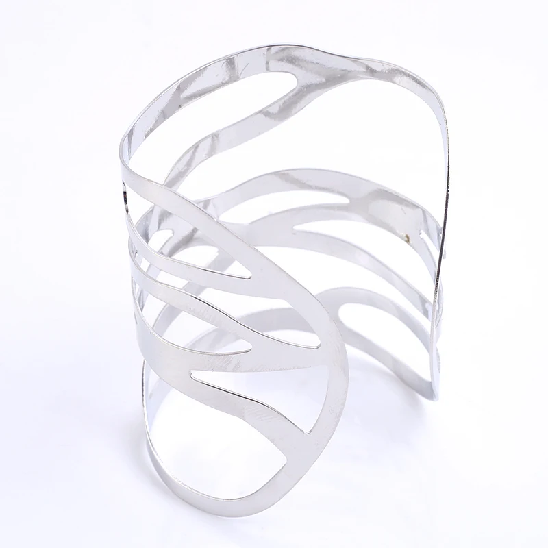 

FLDZ Fashion hollow open irregular bangle bracelets gold/silver bracelets for women luxury brand steel suits