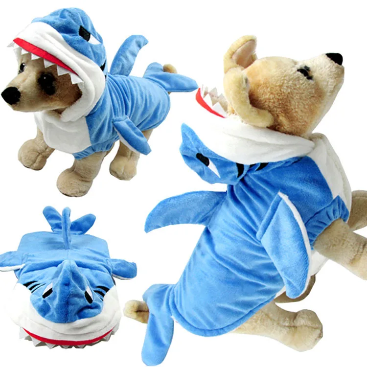 

Funny winter dog shark costume cosplay clothes for Yorkshire small dog pet cat Party Halloween dog custome coat hoodie jumpsuit