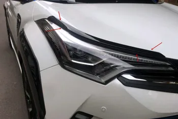 

For Toyota C-HR 2016-2018 Outer Front Head Light Lamp Eyelid Decorative Cover Sticker Trim 2pcs Car-styling accessories