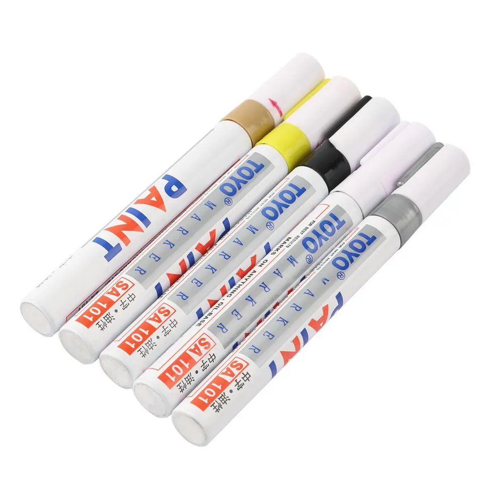 

New Hot Universal White Car Motorcycle Whatproof Permanent Tyre Tire Tread Rubber Paint Marker Pen 5 colors