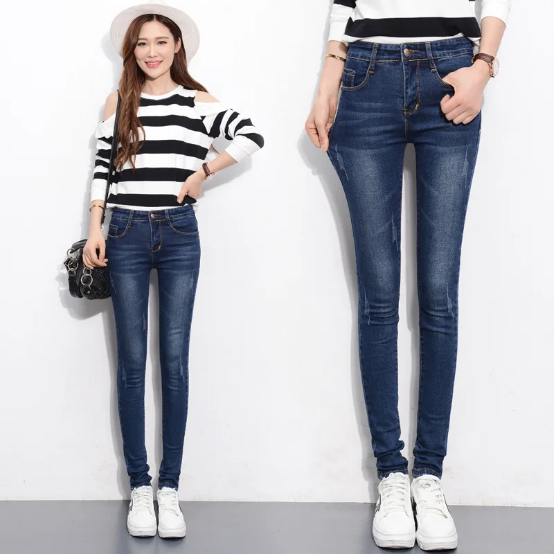 New Jeans Women Elasticity Female Slim Was Thin Small Pants Trousers Pencil Pants Jeans Woman High Waist Jeans Korean New Jeans Women Elasticity Female Slim Was Thin Small Pants Trousers Pencil Pants Jeans Woman High Waist Jeans Korean