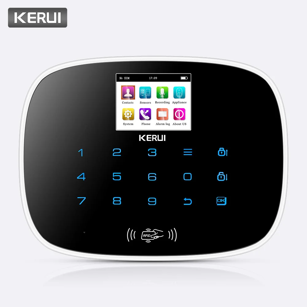 

KERUI GSM 850/900/1800/1900MHz SMS Burglar Alarm System Security System Alarm Android iOS APP Control Alarm Systems