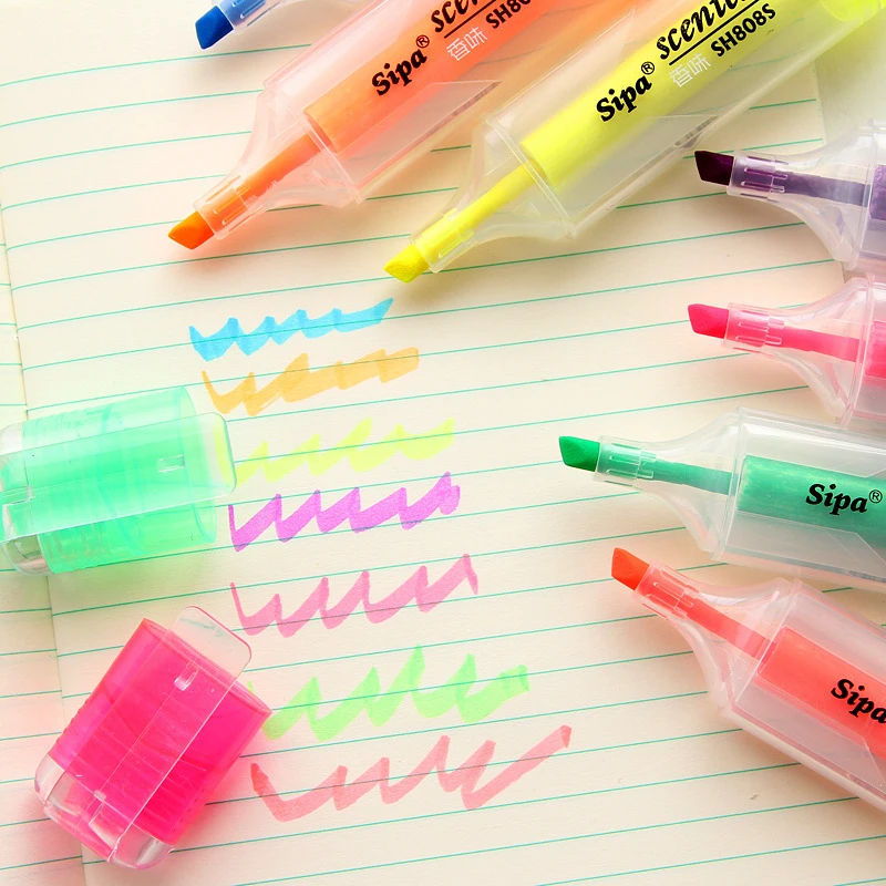 DL ароматная ручка флуоресцентного цвета маркер ручка корейских канцелярских товаров полихроматические флуоресцентные разноцветные конфеты маркер канцелярские принадлежности
