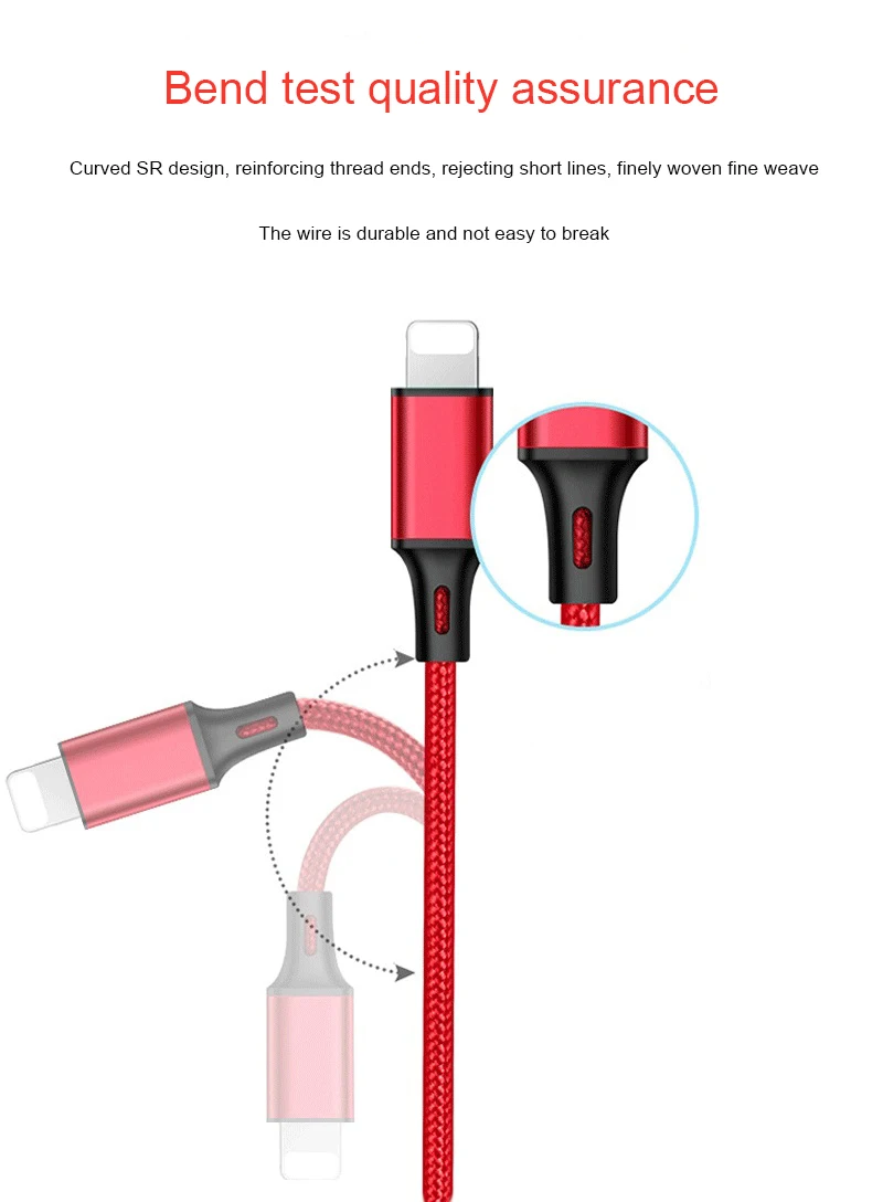 USB происхождения Зарядное устройство кабеля для передачи данных для iphone кабель Xs max Xr X 8 7 6 plus 6s плюс ipad mini мобильного телефона 50 см, 1 м, 2 м, Короткие Длинные провода