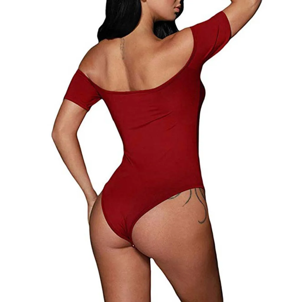 Women Sexy Summer Bodycon Jumpsuit Swinwear Off Shoulder Beach Backless Round Collar Short Sleeve Elastic Bodysuit Jumpsuit Women Sexy Summer Bodycon Jumpsuit Swinwear Off Shoulder Beach Backless Round Collar Short Sleeve Elastic Bodysuit Jumpsuit