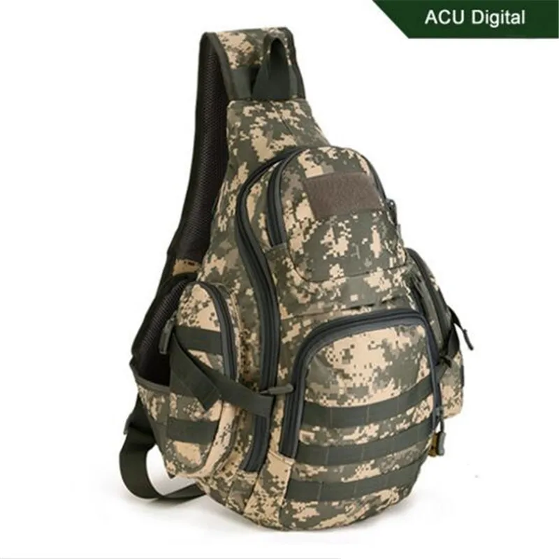 Мужские сумки на одно плечо сумка большой емкости рюкзак сумка нагрудная посылка двойного назначения 14 дюймов Сумка для ноутбука высокого качества износостойкая - Цвет: ACU digital