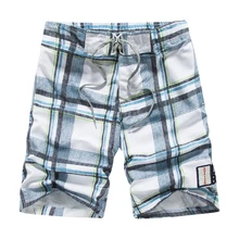 Высококачественные мужские пляжные шорты для серфинга летнего размера плюс, клетчатые пляжные шорты, Мужская одежда для пляжа, быстросохнущие Мужские штаны