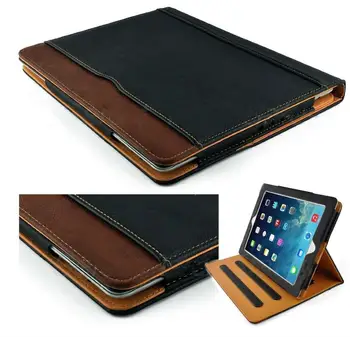 

2019 hot sell Ipadd case smart sleep three-speed bracket stitching color ipadd leather case ipadd case