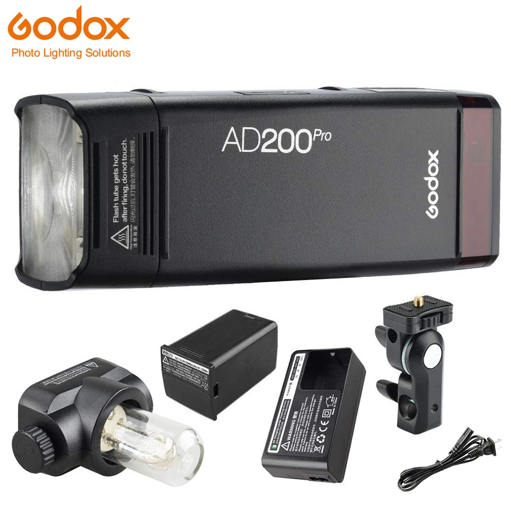 В наличии карманная вспышка Godox AD200Pro 2 4 Вт TTL 1/8000G 500 HSS 0 01 полная мощность