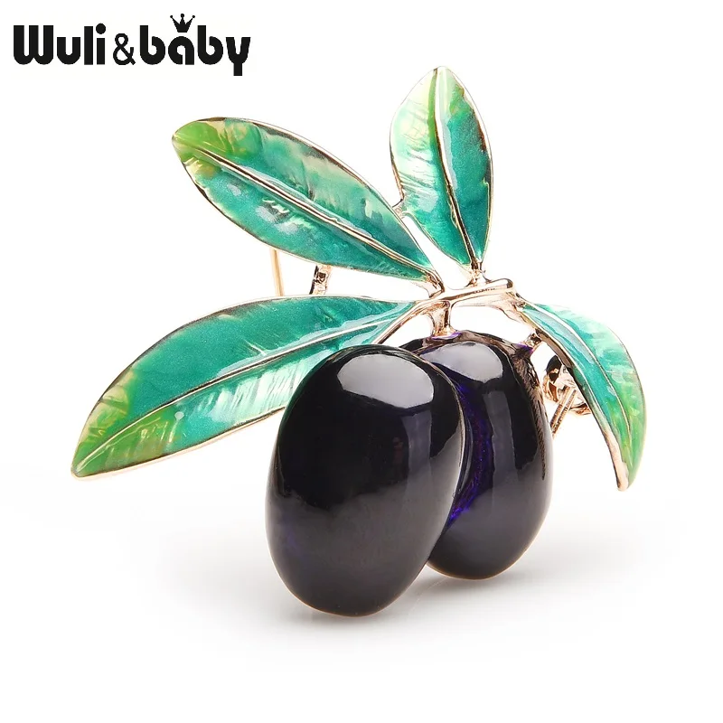 Wuli & baby – broches en émail pour femmes, hommes, plantes en alliage, broche de Banquet, sac pour filles, accessoires pour chapeaux