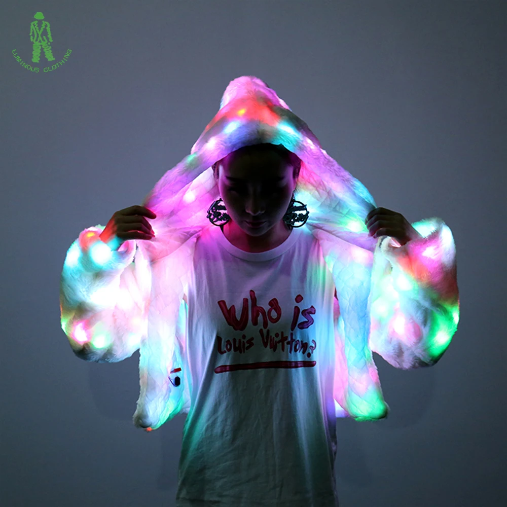 Free Shipping Colorful LED Lighting Jacket For Stage Dancer Club DJ