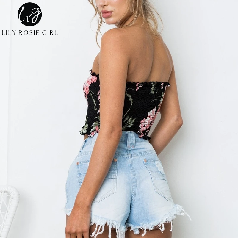 Lily Rosie Girl праздничный пляжный летний укороченный топ с цветочным принтом