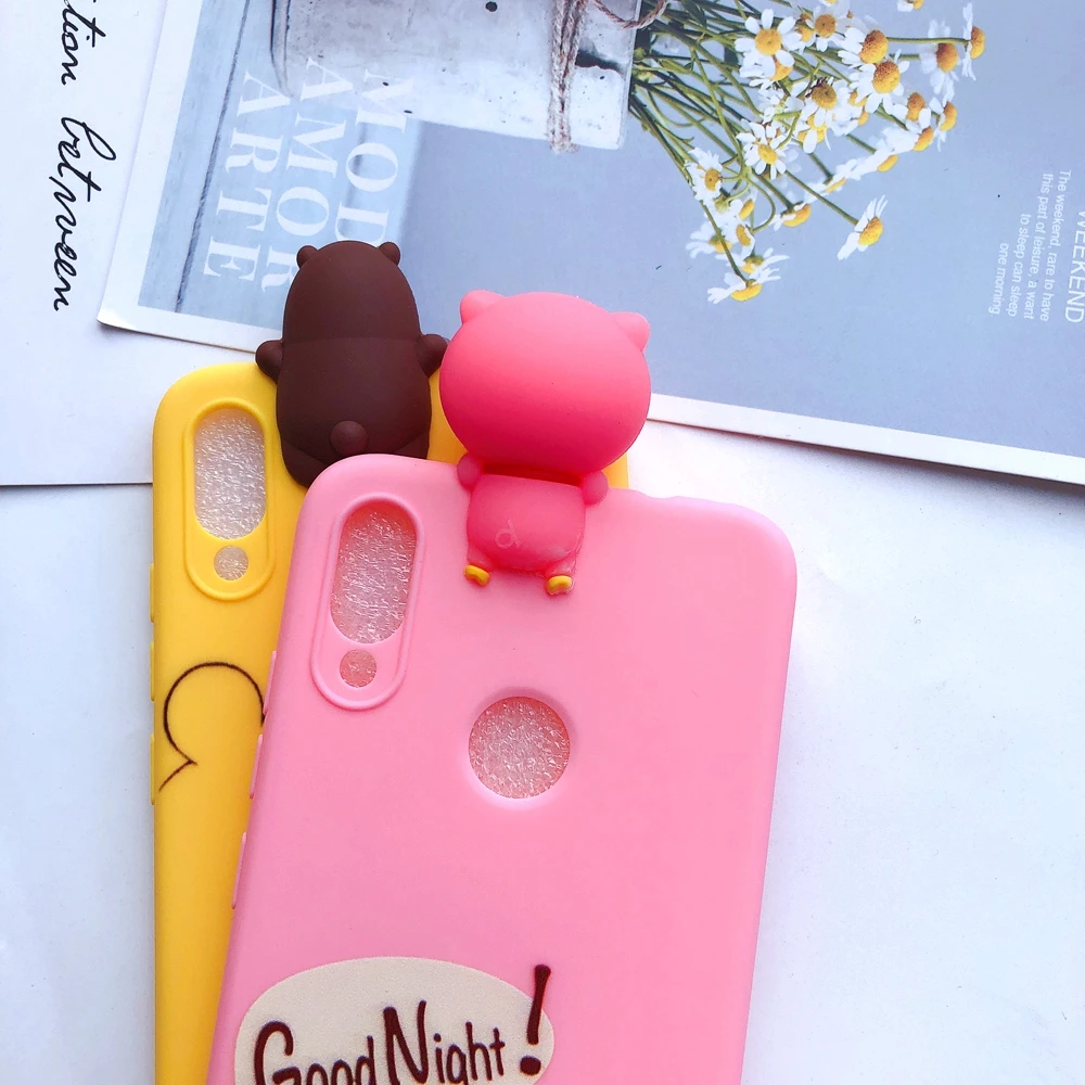 Чехол Red mi 7 Funda Xiao mi Red mi Note 6 7 Pro Чехол Red mi GO 3D Kawaii Bear силиконовый чехол для etui Xiaomi mi A2 Lite чехол для телефона