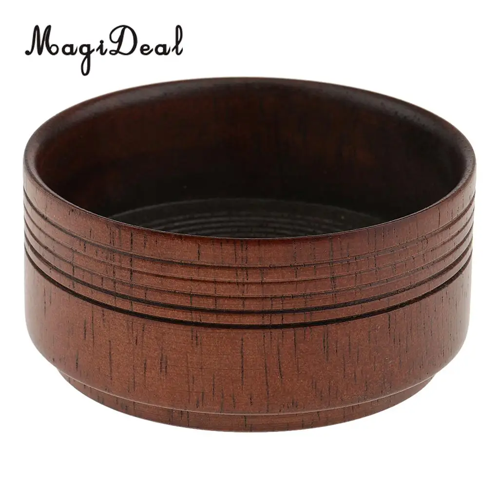 Natural Wooden Handle Shaving Brush + Wood Mug Cup Bowl Set for Men Barber