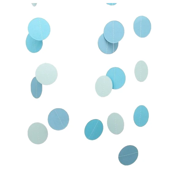 

2 M Hanging Paper Garlands String Wedding Party Birthday Baby Room Decoration Round Shape Festival Supplies,blue
