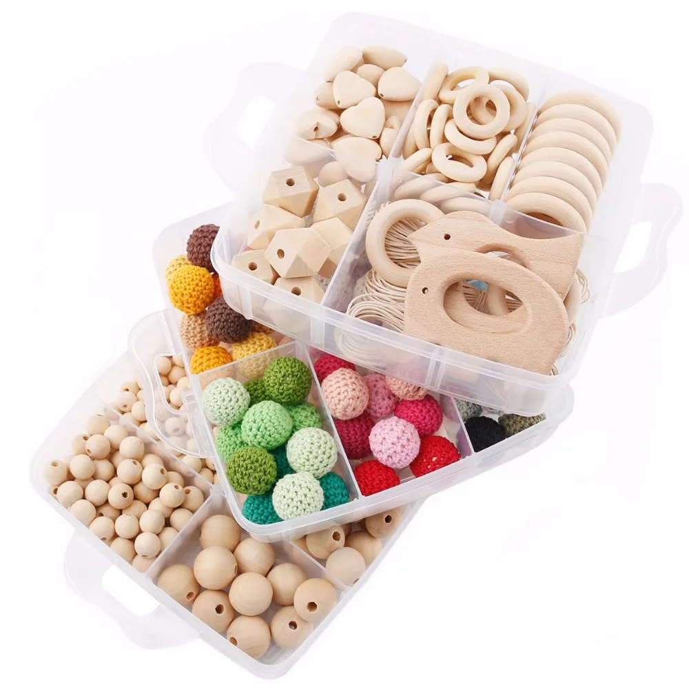 DIY Nursing Jewelry Combination package Crochet beads blending natural round geometry wooden beads Wood ring creative freedom DIY Nursing Jewelry Combination package Crochet beads blending natural round geometry wooden beads Wood ring creative freedom