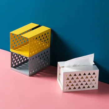 

Nordic Iron Tissue Box Living Room Desktop Paper Box Creative Simple Napkin Storage Box Japan Paper Container For Home Office